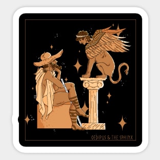 Oedipus & the Sphinx Sticker